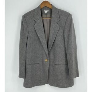 Vintage Ormond Womens Size 3/4 Blazer Gray Wool One Button
